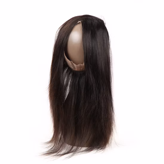 Pre desplumado 360 Cierre frontal de encaje Cabello virgen brasileño Banda de encaje natural Frontal con cabello de bebé