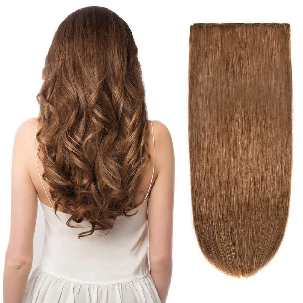 100% Virgin Russia Hair Double Drawn Luxury 100g 120g 160g 220g 240g Thickness with Lace Seamless Clip in Human Hair Extensions 10% off Sample Customization