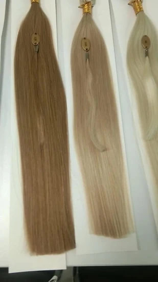 Extensiones de cabello de trama atadas a mano de lujo, pelo virgen de cutícula Wef, ruso, doble dibujado, atado a mano